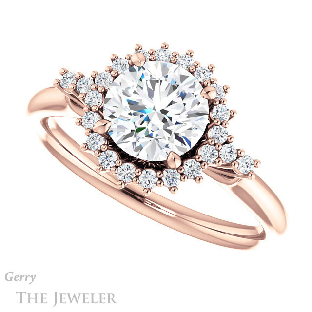 Round Cut Forever One Moissanite Engagement Ring #GTJ1285-round-fo-r 5 Round Cut Forever One Moissanite Engagement Ring #GTJ1285-round-fo-r