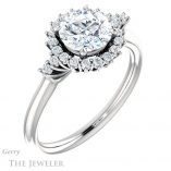 Round Cut Forever One Moissanite Engagement Ring #GTJ1285-round-fo-w 4 Round Cut Forever One Moissanite Engagement Ring #GTJ1285-round-fo-w