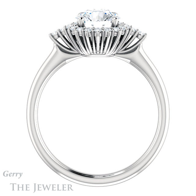Round Cut Forever One Moissanite Engagement Ring #GTJ1285-round-fo-w 2 Round Cut Forever One Moissanite Engagement Ring #GTJ1285-round-fo-w