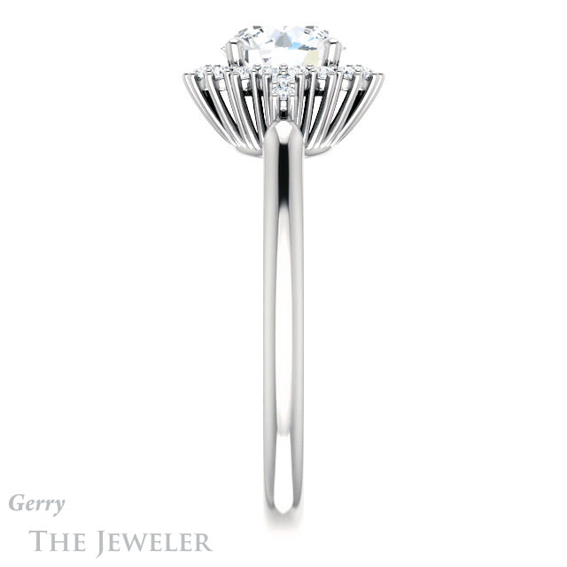 Round Cut Forever One Moissanite Engagement Ring #GTJ1285-round-fo-w 3 Round Cut Forever One Moissanite Engagement Ring #GTJ1285-round-fo-w