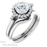 Round Cut Forever One Moissanite Engagement Ring #GTJ1285-round-fo-w 6 Round Cut Forever One Moissanite Engagement Ring #GTJ1285-round-fo-w