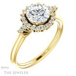 Round Cut Forever One Moissanite Engagement Ring #GTJ1285-round-fo-y 4 Round Cut Forever One Moissanite Engagement Ring #GTJ1285-round-fo-y