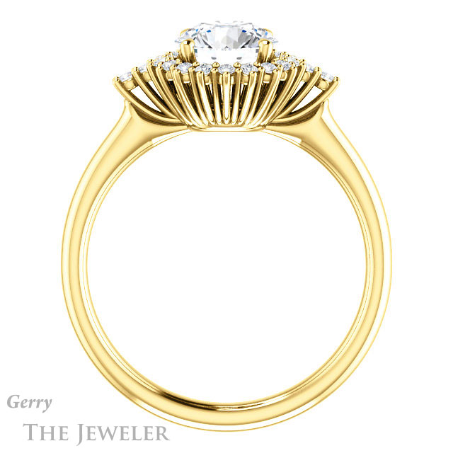 Round Cut Forever One Moissanite Engagement Ring #GTJ1285-round-fo-y 2 Round Cut Forever One Moissanite Engagement Ring #GTJ1285-round-fo-y