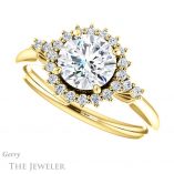 Round Cut Forever One Moissanite Engagement Ring #GTJ1285-round-fo-y 5 Round Cut Forever One Moissanite Engagement Ring #GTJ1285-round-fo-y
