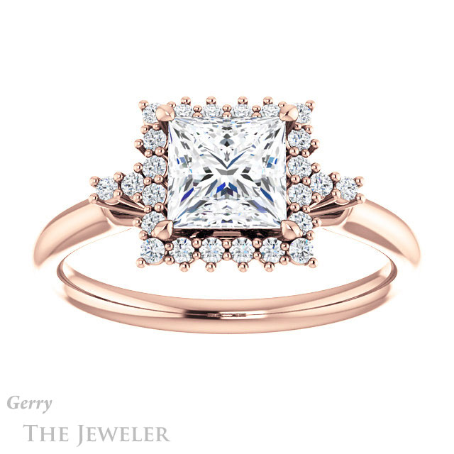 Princess Cut Forever One Moissanite Engagement Ring #GTJ1285-square-fo-r