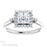 Princess Cut Forever One Moissanite Engagement Ring #GTJ1285-square-fo-w 1 Princess Cut Forever One Moissanite Engagement Ring #GTJ1285-square-fo-w
