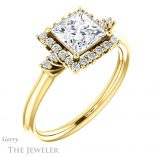 Princess Cut Forever One Moissanite Engagement Ring #GTJ1285-square-fo-y 4 Princess Cut Forever One Moissanite Engagement Ring #GTJ1285-square-fo-y
