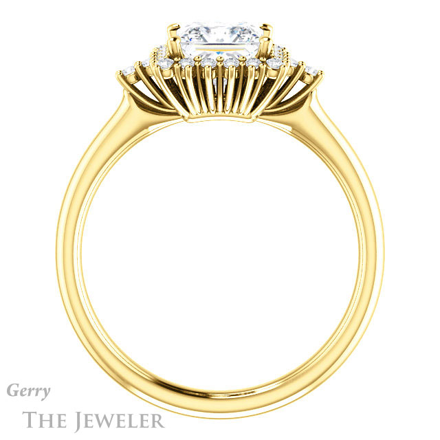 Princess Cut Forever One Moissanite Engagement Ring #GTJ1285-square-fo-y