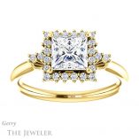 Princess Cut Forever One Moissanite Engagement Ring #GTJ1285-square-fo-y 1 Princess Cut Forever One Moissanite Engagement Ring #GTJ1285-square-fo-y