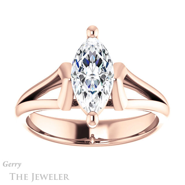Marquise Cut Forever Brilliant Moissanite Engagement Ring #GTJ1289-marquise-fb-r
