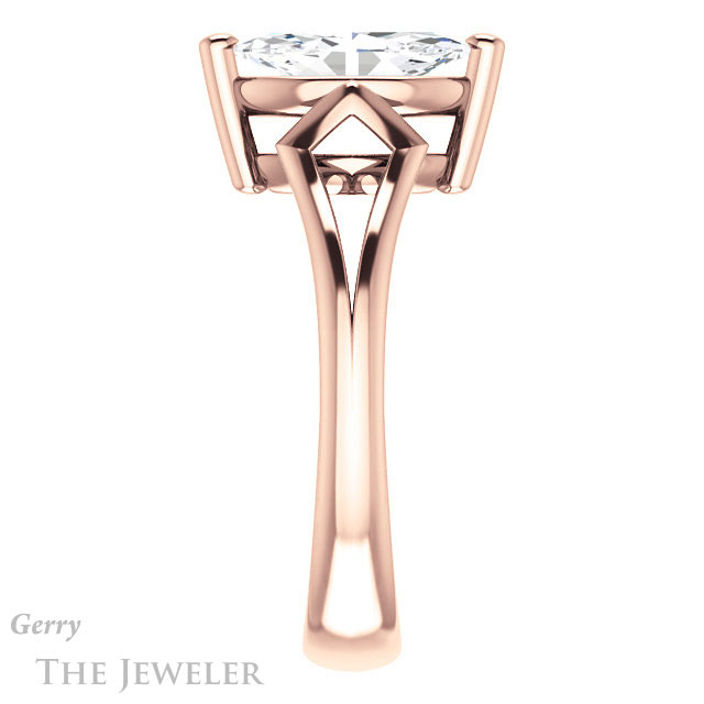 Marquise Cut Forever One Moissanite Engagement Ring #GTJ1289-marquise-fb-r 3 Marquise Cut Forever Brilliant Moissanite Engagement Ring #GTJ1289-marquise-fb-r