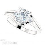 Cushion Cut Forever One Moissanite Engagement Ring #GTJ1292-cushion-fo-w
