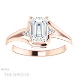 Emerald Cut Forever Brilliant Moissanite Engagement Ring #GTJ1292-emerald-fb-r