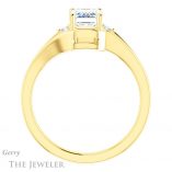 Emerald Cut Forever One Moissanite Engagement Ring #GTJ1292-emerald-fb-y 2 Emerald Cut Forever Brilliant Moissanite Engagement Ring #GTJ1292-emerald-fb-y