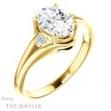 Oval Shaped Forever One Moissanite Engagement Ring #GTJ1292-oval-fo-y