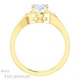 Oval Shaped Forever One Moissanite Engagement Ring #GTJ1292-oval-fo-y