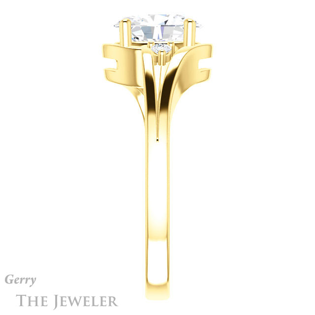 Oval Shaped Forever One Moissanite Engagement Ring #GTJ1292-oval-fo-y