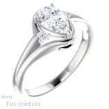 Pear Shaped Forever One Moissanite Engagement Ring #GTJ1292-pear-fb-w 4 Pear Shaped Forever Brilliant Moissanite Engagement Ring #GTJ1292-pear-fb-w