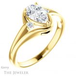 Pear Shaped Forever One Moissanite Engagement Ring #GTJ1292-pear-fb-y 4 Pear Shaped Forever Brilliant Moissanite Engagement Ring #GTJ1292-pear-fb-y
