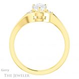 Pear Shaped Forever One Moissanite Engagement Ring #GTJ1292-pear-fb-y 2 Pear Shaped Forever Brilliant Moissanite Engagement Ring #GTJ1292-pear-fb-y