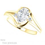 Pear Shaped Forever One Moissanite Engagement Ring #GTJ1292-pear-fb-y 5 Pear Shaped Forever Brilliant Moissanite Engagement Ring #GTJ1292-pear-fb-y