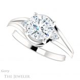 Round Cut Forever One Moissanite Engagement Ring #GTJ1292-round-fo-w 5 Round Cut Forever One Moissanite Engagement Ring #GTJ1292-round-fo-w