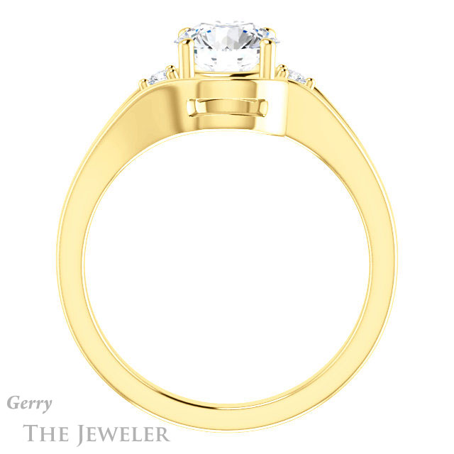 Round Cut Forever One Moissanite Engagement Ring #GTJ1292-round-fo-y 2 Round Cut Forever One Moissanite Engagement Ring #GTJ1292-round-fo-y