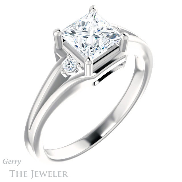 Princess Cut Forever One Moissanite Engagement Ring #GTJ1292-square-fo-w