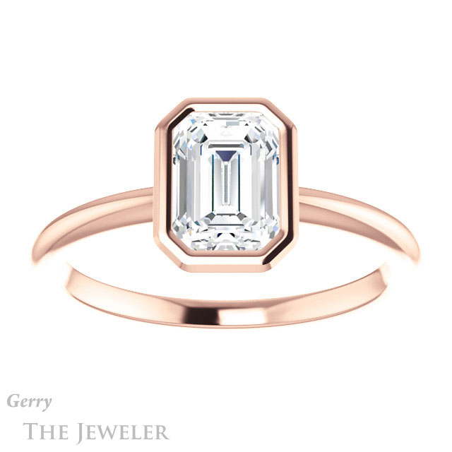 Emerald Cut Forever Brilliant Moissanite Engagement Ring #GTJ1293-emerald-fb-r