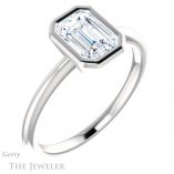 Emerald Cut Forever One Moissanite Engagement Ring #GTJ1293-emerald-fb-w 4 Emerald Cut Forever Brilliant Moissanite Engagement Ring #GTJ1293-emerald-fb-w