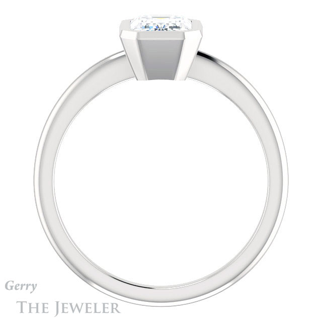 Emerald Cut Forever One Moissanite Engagement Ring #GTJ1293-emerald-fb-w 2 Emerald Cut Forever Brilliant Moissanite Engagement Ring #GTJ1293-emerald-fb-w