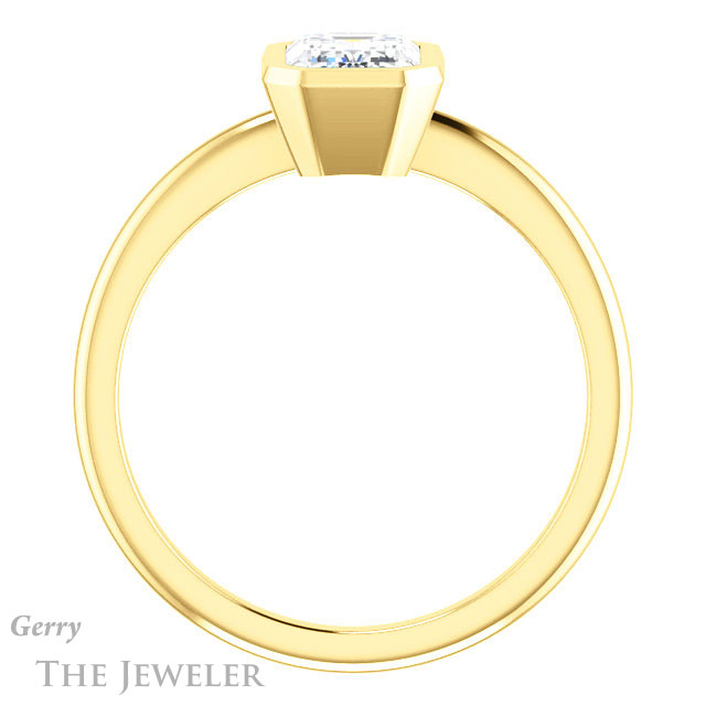 Emerald Cut Forever One Moissanite Engagement Ring #GTJ1293-emerald-fb-y 2 Emerald Cut Forever Brilliant Moissanite Engagement Ring #GTJ1293-emerald-fb-y