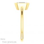 Emerald Cut Forever One Moissanite Engagement Ring #GTJ1293-emerald-fb-y 3 Emerald Cut Forever Brilliant Moissanite Engagement Ring #GTJ1293-emerald-fb-y