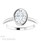 Oval Shaped Forever One Moissanite Engagement Ring #GTJ1293-oval-fo-w 1 Oval Shaped Forever One Moissanite Engagement Ring #GTJ1293-oval-fo-w