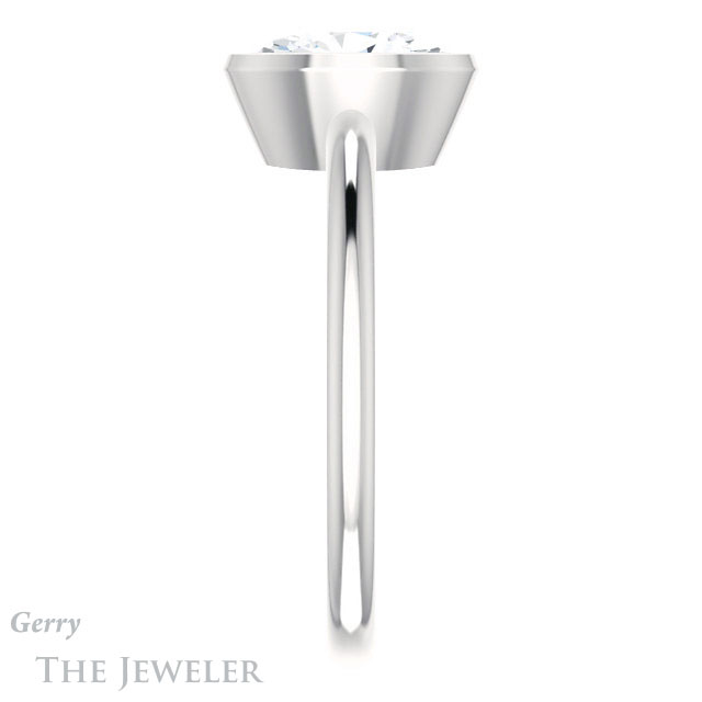 Oval Shaped Forever One Moissanite Engagement Ring #GTJ1293-oval-fo-w 3 Oval Shaped Forever One Moissanite Engagement Ring #GTJ1293-oval-fo-w