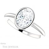 Oval Shaped Forever One Moissanite Engagement Ring #GTJ1293-oval-fo-w 5 Oval Shaped Forever One Moissanite Engagement Ring #GTJ1293-oval-fo-w