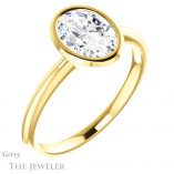Oval Shaped Forever One Moissanite Engagement Ring #GTJ1293-oval-fo-y 4 Oval Shaped Forever One Moissanite Engagement Ring #GTJ1293-oval-fo-y