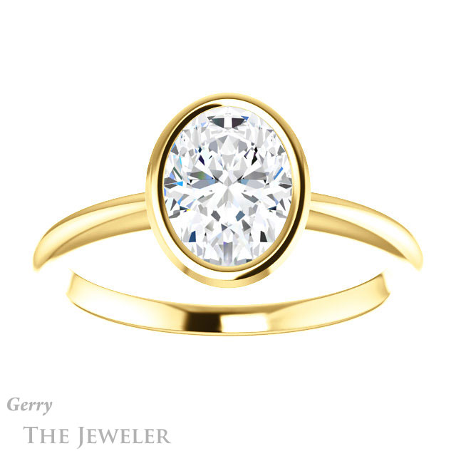 Oval Shaped Forever One Moissanite Engagement Ring #GTJ1293-oval-fo-y 1 Oval Shaped Forever One Moissanite Engagement Ring #GTJ1293-oval-fo-y