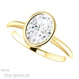 Oval Shaped Forever One Moissanite Engagement Ring #GTJ1293-oval-fo-y 5 Oval Shaped Forever One Moissanite Engagement Ring #GTJ1293-oval-fo-y