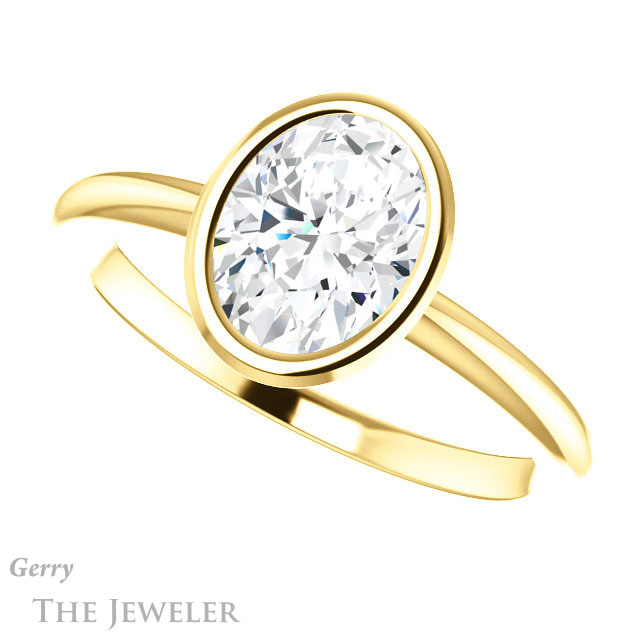 Oval Shaped Forever One Moissanite Engagement Ring #GTJ1293-oval-fo-y 5 Oval Shaped Forever One Moissanite Engagement Ring #GTJ1293-oval-fo-y