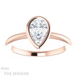 Pear Shaped Forever One Moissanite Engagement Ring #GTJ1293-pear-fb-r 1 Pear Shaped Forever Brilliant Moissanite Engagement Ring #GTJ1293-pear-fb-r