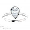 Pear Shaped Forever One Moissanite Engagement Ring #GTJ1293-pear-fb-w 1 Pear Shaped Forever Brilliant Moissanite Engagement Ring #GTJ1293-pear-fb-w