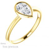 Pear Shaped Forever Brilliant Moissanite Engagement Ring #GTJ1293-pear-fb-y