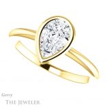 Pear Shaped Forever Brilliant Moissanite Engagement Ring #GTJ1293-pear-fb-y