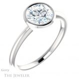 Round Cut Forever One Moissanite Engagement Ring #GTJ1293-round-fo-w 4 Round Cut Forever One Moissanite Engagement Ring #GTJ1293-round-fo-w