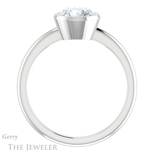 Round Cut Forever One Moissanite Engagement Ring #GTJ1293-round-fo-w 2 Round Cut Forever One Moissanite Engagement Ring #GTJ1293-round-fo-w