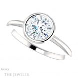 Round Cut Forever One Moissanite Engagement Ring #GTJ1293-round-fo-w 5 Round Cut Forever One Moissanite Engagement Ring #GTJ1293-round-fo-w