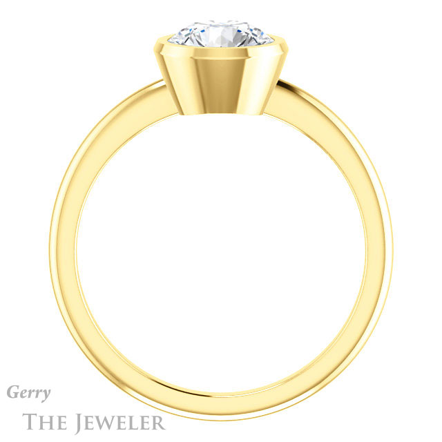 Round Cut Forever One Moissanite Engagement Ring #GTJ1293-round-fo-y 2 Round Cut Forever One Moissanite Engagement Ring #GTJ1293-round-fo-y