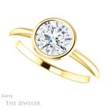 Round Cut Forever One Moissanite Engagement Ring #GTJ1293-round-fo-y 5 Round Cut Forever One Moissanite Engagement Ring #GTJ1293-round-fo-y