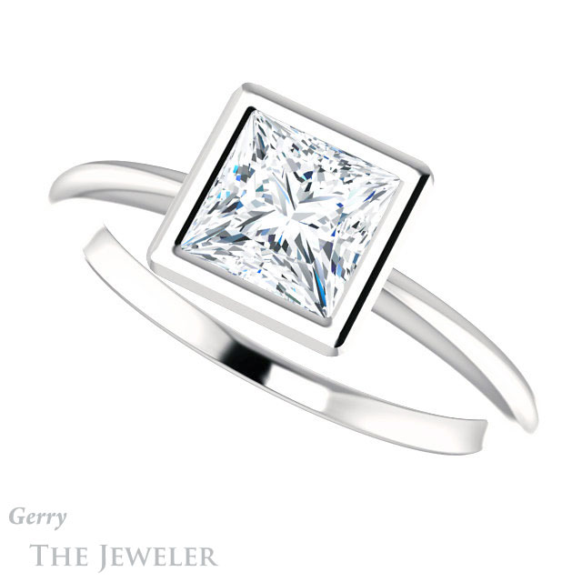 Princess Cut Forever One Moissanite Engagement Ring #GTJ1293-square-fo-w 5 Princess Cut Forever One Moissanite Engagement Ring #GTJ1293-square-fo-w